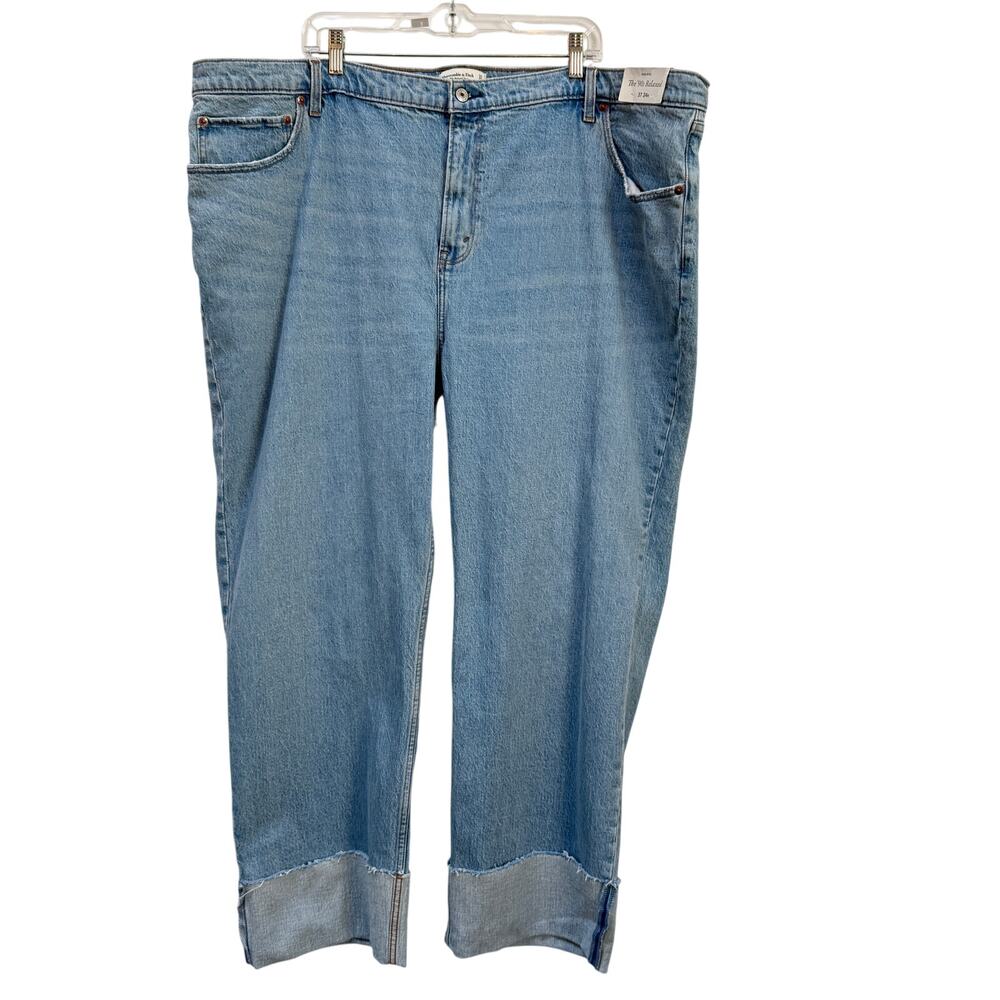 NWT Abercrombie & Fitch 90s Relaxed High Rise Cropped Jeans Womens Size 24